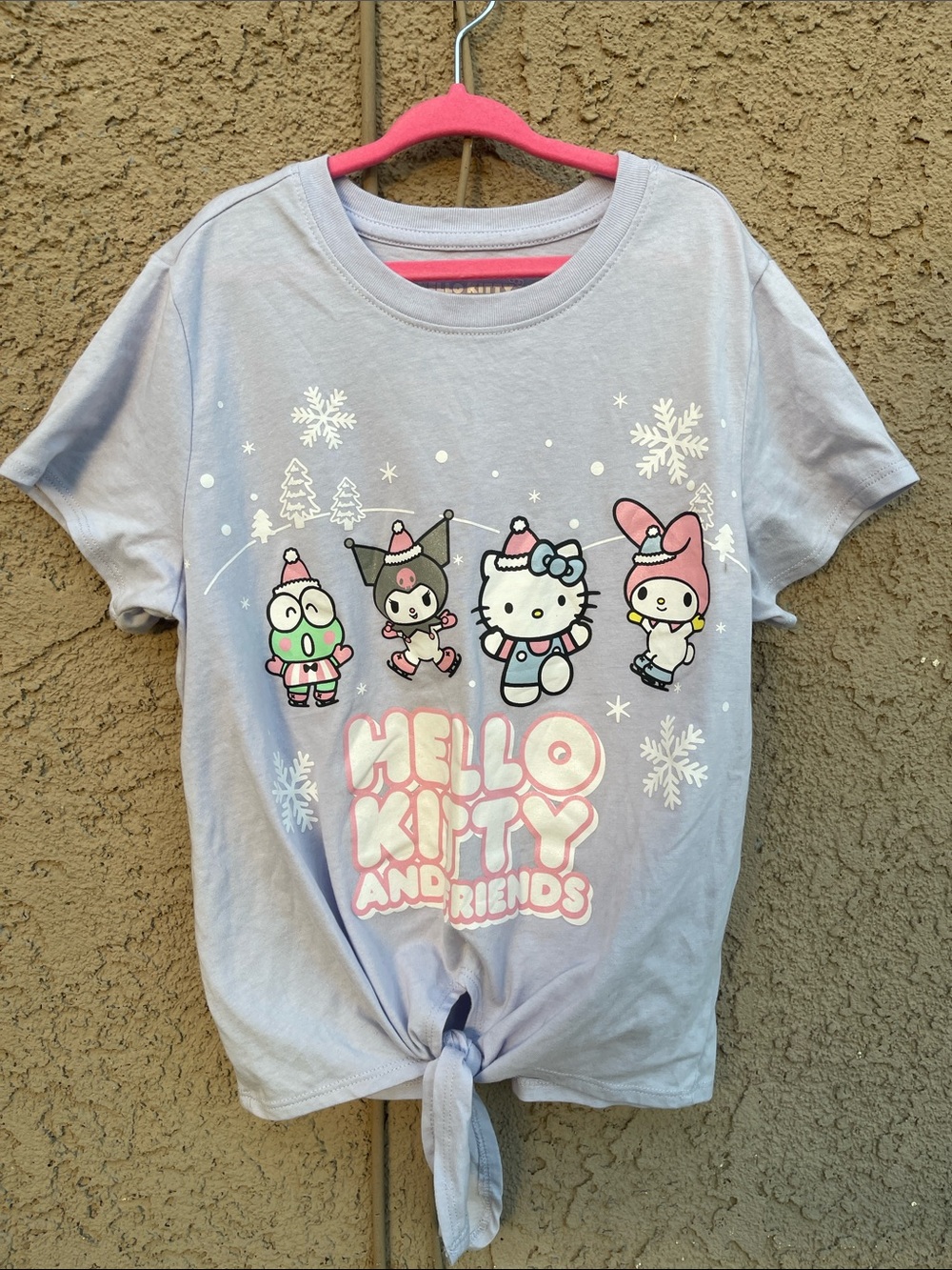 Sanrio Hello Kitty and Friends Lavender Graphic Tee with Pink Accents Sz L